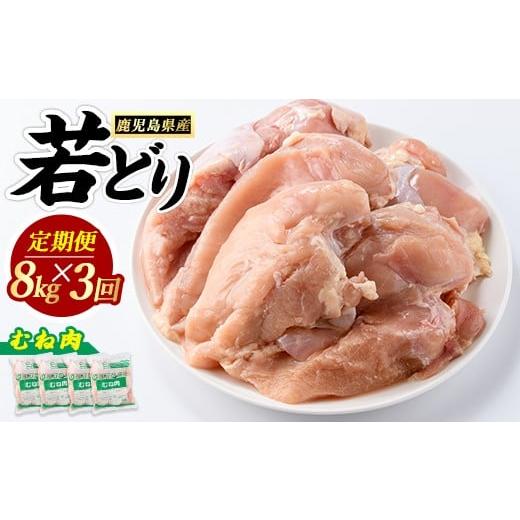 ふるさと納税 鶏肉 ムネ 鹿児島県 長島町 定期便・全3回 鹿児島県産 若鶏ムネ肉(計8kg・2kg×4袋) 鶏むね肉 小分け 鶏肉 むね肉 鶏肉 むね まつぼっくり matu…
