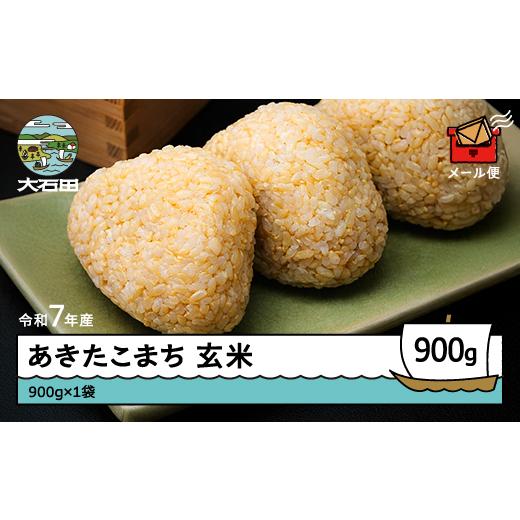 ふるさと納税 米 つや姫 山形県 大石田町 米 令和7年産 あきたこまち 玄米 900g 4月下旬発送 メール便 山形県産 東北 4月下旬発送