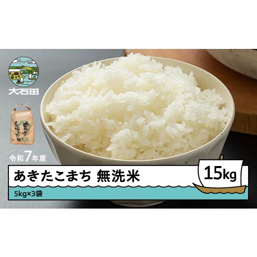 ふるさと納税 米 つや姫 山形県 大石田町 米 令和7年産 あきたこまち 無洗米 15kg 5kg×3袋 順次発送 山形県産 東北 ap-akmxa15-0 順次発送