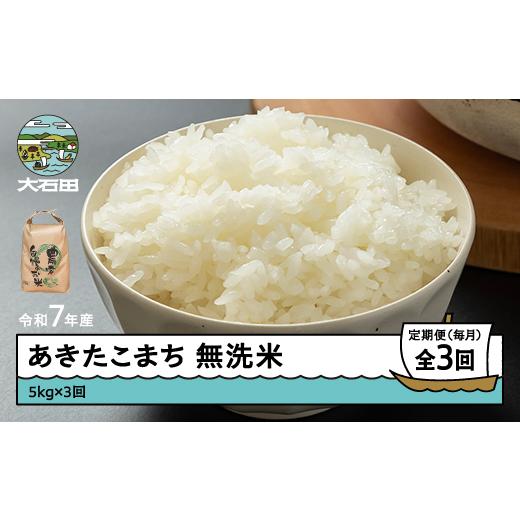 ふるさと納税 米 つや姫 山形県 大石田町 米 令和7年産 あきたこまち 無洗米 15kg 5kg×3回 毎月定期便 4月下旬・5月下旬・6月下旬発送 山形県産 東北 ap-akmx…