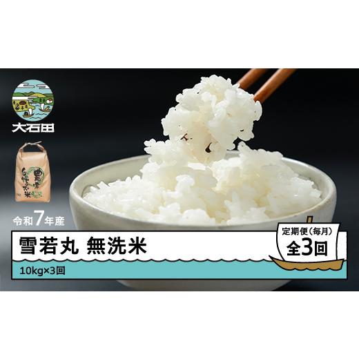 ふるさと納税 米 つや姫 山形県 大石田町 米 令和7年産 雪若丸 無洗米 30kg 10kg×3回 毎月定期便 5月上旬・6月上旬・7月上旬発送 山形県産 東北 ap-yumxa10x3…の画像