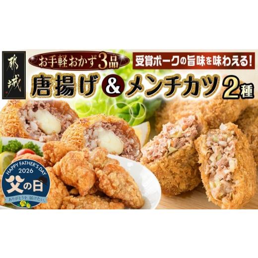 ふるさと納税 肉 揚げ物 宮崎県 都城市 父の日 お手軽おかず3種 唐揚げ&amp;メンチカツプレーン・チーズ セット 6月18日〜21日お届け _AA-9235-FG_(都城市) …