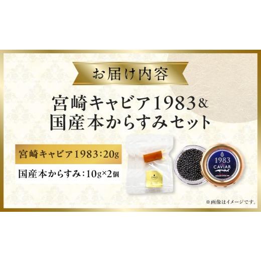ふるさと納税 魚貝類 キャビア 宮崎県 宮崎市 宮崎キャビア1983(20g)\u0026国産本からすみ(10g×2個)セット_M017-059-02 73,000円 キャビア20g・からすみ2個の画像
