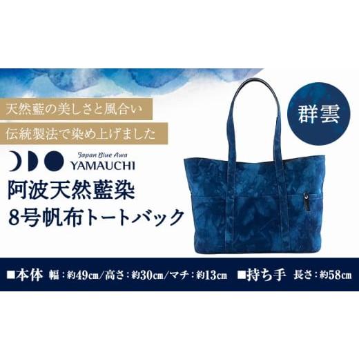 ふるさと納税 カバン トートバッグ 徳島県 美馬市 阿波天然藍染8号帆布トートバック 群雲 [30日以内に出荷予定(土日祝除く)]有限会社やまうち 徳島県 美馬…