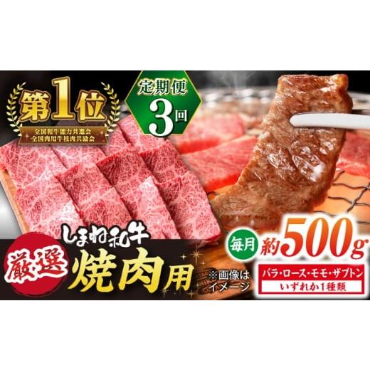 ふるさと納税 牛肉 焼肉・バーベキュー 島根県 松江市 全3回定期便 極上厳選 受賞歴多数 しまね和牛 焼肉 計1.5kg 島根県松江市/株式会社O.R.C