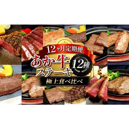 ふるさと納税 牛肉 セット 熊本県 嘉島町 FK7-0263 12ヶ月定期便 あか牛ステーキ12種 極上食べ比べ 牛肉 あか牛 ステーキ 食べ比べ 冷凍 九州 熊本県 熊本 嘉…