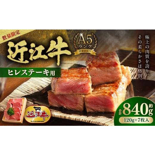 ふるさと納税 牛肉 ステーキ 滋賀県 湖南市 数量限定A5ランク近江牛テンダーロイン ヒレ ステーキ用7枚 計約840g 近江肉の廣田 近江牛 牛肉 牛 肉 お肉 ニク …