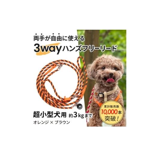 ふるさと納税 雑貨・日用品 静岡県 掛川市 犬用リード 3WAYハンズフリーリード(超小型犬用)オレンジ×ブラウン ゴールデンママ 1712891