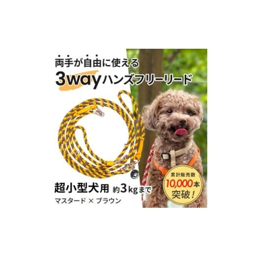 ふるさと納税 雑貨・日用品 静岡県 掛川市 犬用リード 3WAYハンズフリーリード(超小型犬用)マスタード×ブラウン ゴールデンママ 1712892