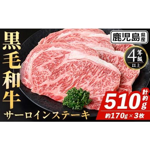 ふるさと納税 牛肉 サーロイン 鹿児島県 出水市 i1331 鹿児島県産 黒毛和牛 サーロインステーキ(約170g×3枚・計約510g) 国産 九州産 鹿児島産 黒毛和牛 牛肉 …