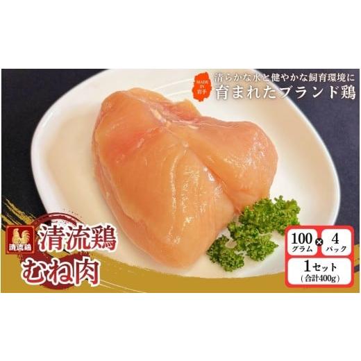 ふるさと納税 鶏肉 ムネ 岩手県 住田町 岩手県産 清流鶏 むね肉 100g×4パック 1セット 合計400g / 国産 ブランド 銘柄 鶏肉 とりむね 鶏むね 鳥肉 個包装 健…