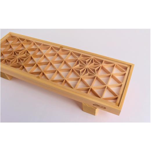 ふるさと納税 木工品・竹工品 岡山県 真庭市 真庭組子 テーブルコーディネート 麻の葉 ／ 組子 天然木 和雑貨 和モダン 岡山県 真庭市 sdkb011-01の画像
