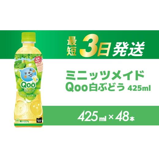 ふるさと納税 果汁飲料 ぶどう 広島県 三原市 ミニッツメイド クー 白ぶどう PET 425ml 48本(2ケース)最短3日で発送 合成着色料不使用 水分補給 果実飲料 白…