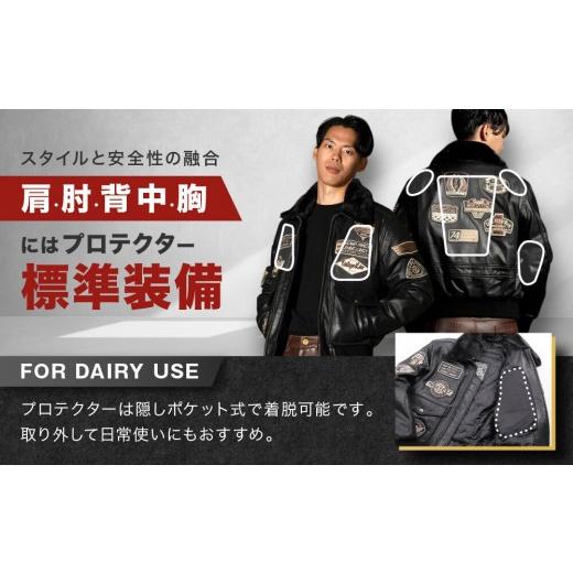 ふるさと納税 スポーツ・アウトドア 京都府 京都市  デグナー ヴィンテージフライトレザージャケット 16WJ-10 ブラック Mサイズ｜京都 バイクギア 人気ブラン…_5