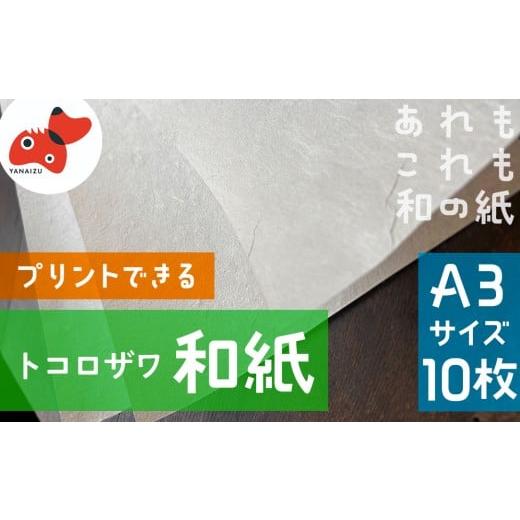 ふるさと納税 文房具・玩具 福島県 柳津町 日本の文化を応援 柳津の伝統和紙「野老沢和紙」 A3サイズ×10枚セット 1713930