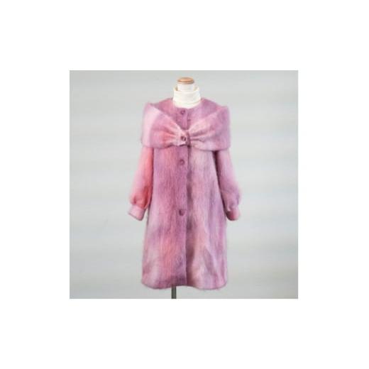 ふるさと納税 服 女 岐阜県 羽島市 流し染め ピンクモヘアコート 1186397