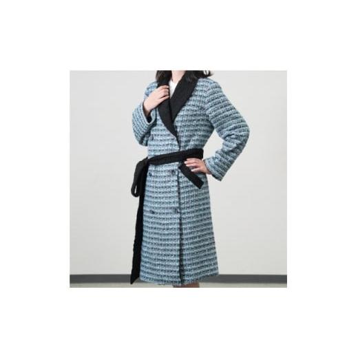 ふるさと納税 服 女 岐阜県 羽島市 ファンシーツイードコート(グリーン×ブラック) 1186398