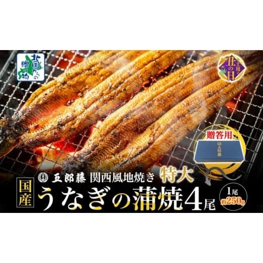 ふるさと納税 うなぎ 大阪府 泉佐野市 7/26土用の丑の日 贈答用 国産有頭旨鰻 250g×4尾 特大サイズ 関西風地焼き 老舗 五郎藤 うなぎ 1kg 小分け unagi ひ…