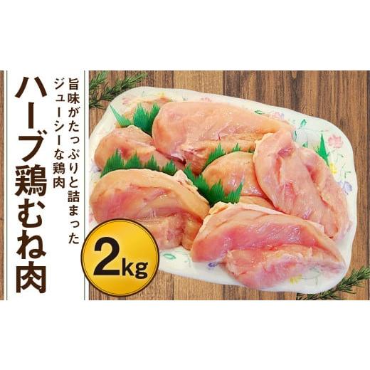 ふるさと納税 鶏肉 ムネ 大分県 豊後大野市 170-1077x1 ハーブ鶏 むね肉 約2kg