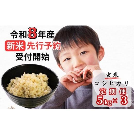 ふるさと納税 米 コシヒカリ 岡山県 西粟倉村 令和8年産新米・先行予約 3回定期便 あわくら源流米 コシヒカリ 玄米 5kg|西粟倉村産・昼夜寒暖差が育む甘み|…