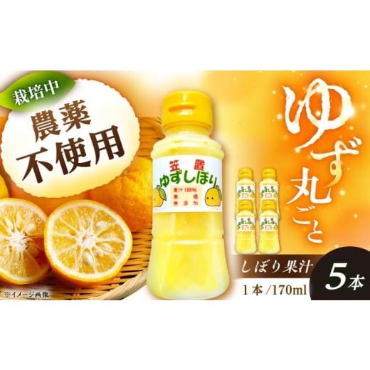 ふるさと納税 みかん・柑橘類 ゆず 岐阜県 恵那市 かさぎのゆず 丸ごとゆずしぼり果汁 170ml×5本 / ゆず 柚子 ゆず果汁 果汁 柑橘 ドレッシング 産地直送 /…