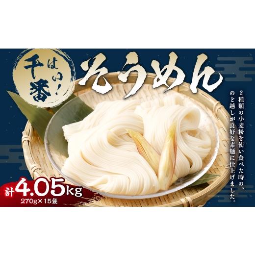 ふるさと納税 そうめん 山梨県 中央市 はい 千番そうめん 270g×15袋 そうめん 素麺 麺類 麺 和食 手延べ風