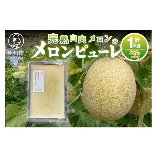 ふるさと納税 加工品等 岩手県 奥州市 完熟白肉メロンでつくったメロンピューレ 250g×4個 パウチタイプ 果物 くだもの フルーツ 甘い 果肉 ジューシー デザー…
