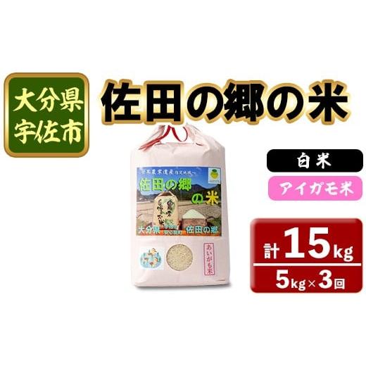 ふるさと納税 米 大分県 宇佐市 定期便・総3回 令和7年産 佐田の郷の米 アイガモ米(計15kg)お米 白米 ごはん ヒノヒカリ ひのひかり ブランド米 常温 常温保…