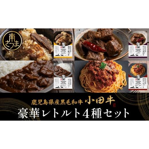 ふるさと納税 加工品等 レトルト 鹿児島県 南さつま市 プレミアムブランド 「小田牛」レトルト4種セット(カレー・パスタ・牛とろ煮込み・混ぜご飯の素) 牛肉 …
