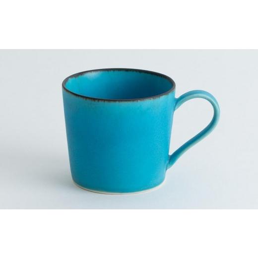 ふるさと納税 陶磁器・漆器・ガラス 京都府 京都市  瑞光窯-ZUIKOU- カップ\u0026ソーサー ペアセット(ターコイズブルー／青)［ 京都 京焼 陶磁器 清水焼 窯元 …の画像
