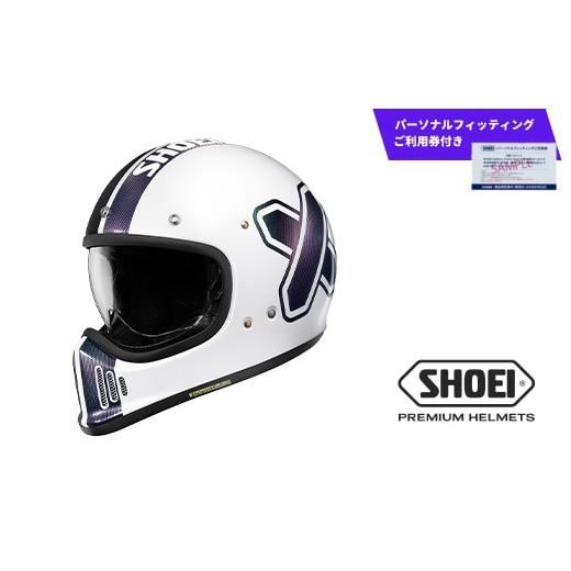 ふるさと納税 スポーツ・アウトドア 岩手県 一関市 SHOEI ヘルメット「EX-ZERO CROSS LOGO2 TC-6 (WHITE/BLACK)」Lサイズ パーソナルフィッティングご利用券…