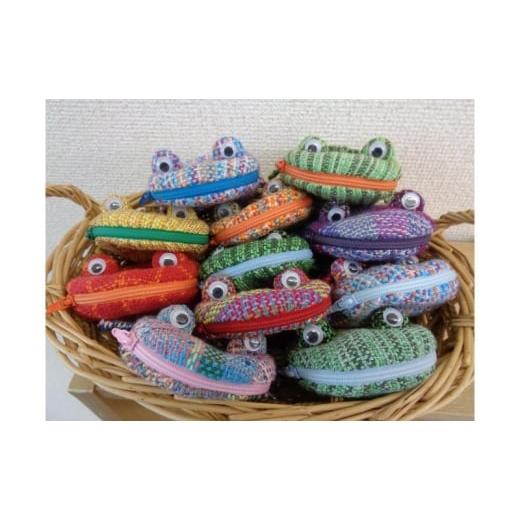 ふるさと納税 小物 新潟県 新潟市 かえるちゃん (ポーチ) 小物入れ 手織り 新潟市