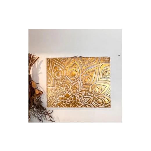 ふるさと納税 家具 インテリア・寝具・収納 山梨県 甲斐市 彫刻ピーコック柄ゴールドレリーフ