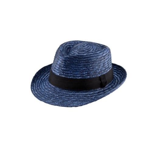 ふるさと納税 小物 帽子 埼玉県 春日部市 春日部市伝統工芸品 田中帽子店 麦わら中折れ ノア ブルー 頭囲59cm(UK-H005-L-BL) 埼玉県 春日部 麦わら帽子 ぼ…