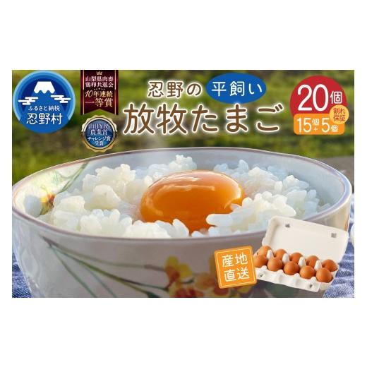 ふるさと納税 卵(鶏、烏骨鶏等) 山梨県 忍野村 忍野の平飼い放牧卵20個 割れ保証含む 卵 国産 産地直送 生卵 玉子 たまご 卵かけご飯 卵焼き 親子丼 目玉焼…