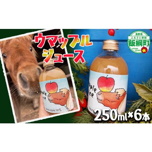 ふるさと納税 果汁飲料 りんご 長野県 飯綱町 自社飼育 馬ふんたい肥 使用 UMAPPLEジュース ウマップルジュース サンふじ りんごジュース 250ml × 6本 酸化…