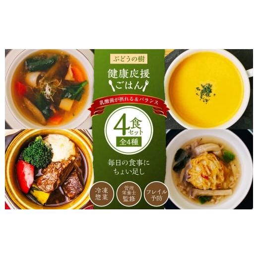 ふるさと納税 惣菜・レトルト 冷凍 福岡県 岡垣町 毎日の食事にちょい足し ぶどうの樹の 「 健康応援ごはん 」 乳酸菌が摂れる&バランス 4食セット 冷凍 お…