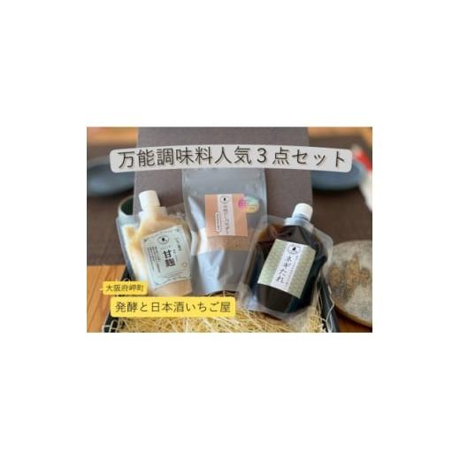 ふるさと納税 塩・だし 大阪府 岬町 万能調味料人気3点詰合せセット(保存料・着色料無添加)—大阪府岬町・発酵と日本酒いちご屋 1712606