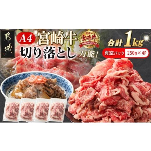 ふるさと納税 牛肉 炒め物 宮崎県 都城市 宮崎牛切り落とし1kg(真空)_MJ-8908-s_(都城市) 宮崎県産 宮崎牛 牛肉 A4ランク 切り落とし 切落し 250g × 4パック …