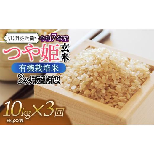 ふるさと納税 米 つや姫 山形県 鶴岡市 令和7年産 定期便3ヶ月 有機栽培米 つや姫 玄米 10kg(5kg×2袋)×3ヶ月 山形県鶴岡市産 出羽弥兵衛 | お米 コメ …