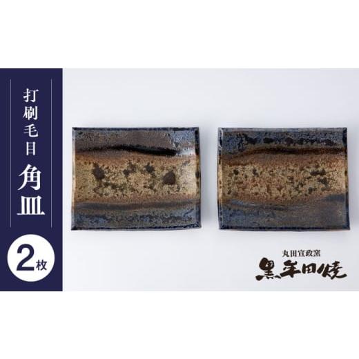 ふるさと納税 食器・グラス 皿 佐賀県 武雄市 丸田宣政窯 黒牟田焼 打刷毛目 角皿 2枚組