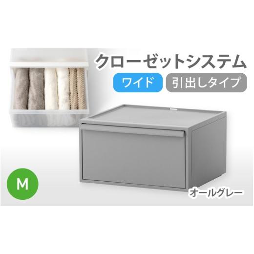 ふるさと納税 雑貨・日用品 奈良県 葛城市 クローゼットシステム ワイド引出し(M) CS-WD2 オールグレー (5色からお好きなカラーが選べる) / クローゼット …