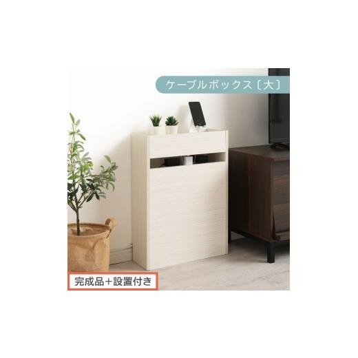 ふるさと納税 家具 収納家具 和歌山県 海南市 完成品+設置付き ルーター収納ボックス〔高さ60cm〕(ホワイト)ケーブルボックス スリム 大サイズ ケーブル収…