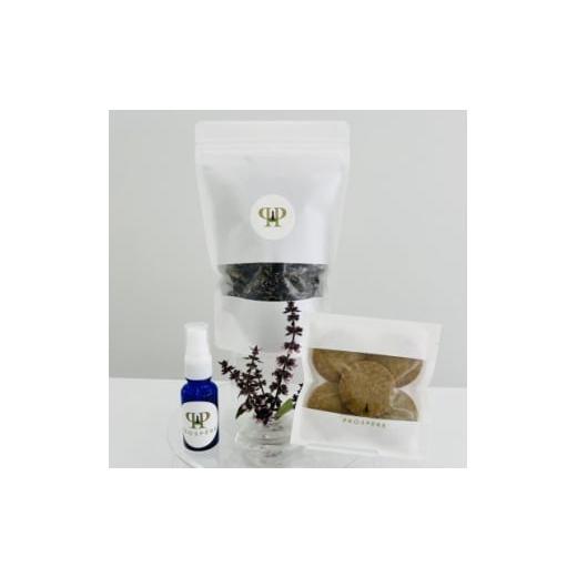 ふるさと納税 焼菓子・チョコレート クッキー 青森県 十和田市 ホーリーバジル癒しの3種各1個セット(ハーブティー・クッキー・アロマスプレー) 1697709