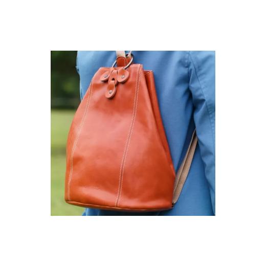 ふるさと納税 カバン リュック 奈良県 奈良市 リュック オレンジ ヌメ革 レザー バッグ 鞄 かばん カバン レディース メンズ おでかけ おしゃれ おすすめ 贈答…