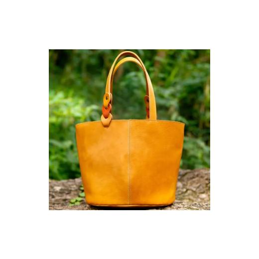 ふるさと納税 カバン トートバッグ 奈良県 奈良市 トートバッグ ミニ イエロー×オレンジ レザー バッグ 鞄 かばん カバン レディース メンズ おでかけ おしゃ…