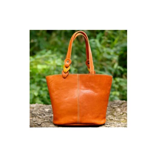 ふるさと納税 カバン トートバッグ 奈良県 奈良市 トートバッグ ミニ オレンジ×イエロー レザー バッグ 鞄 かばん カバン レディース メンズ おでかけ おしゃ…