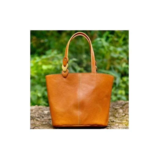 ふるさと納税 カバン トートバッグ 奈良県 奈良市 トートバッグ ミニ キャメル×ライトグリーン レザー バッグ 鞄 かばん カバン レディース メンズ おでかけ …