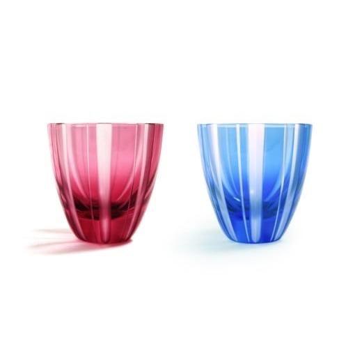 ふるさと納税 雑貨・日用品 グラス 東京都 台東区 浅草切子 KANA KURITA「ぐい呑 子持縞 青藍／金赤 艶消し 」ペアセット 木箱入り| 切子 花切子 切子ガラス …_1