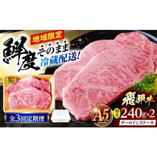 ふるさと納税 牛肉 サーロイン 岐阜県 瑞浪市 3回定期便 冷蔵配送/地域限定 飛騨牛 サーロインステーキ 240g×2枚 瑞浪市 / きなぁた瑞浪 和牛 国産 岐阜県…